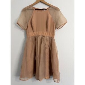 BCBGeneration - Sheer Panels Blush Peach  Fit and Flare Dress Size 4